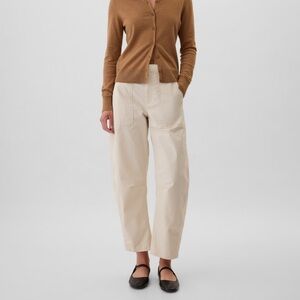 High Rise Barrel Khakis - tan chino color